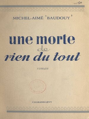 cover image of Une morte de rien du tout